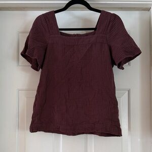 Madewell Burgundy Textured Blouse